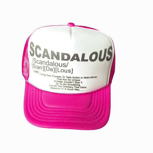 Pink and White Scandalous Trucker Hat