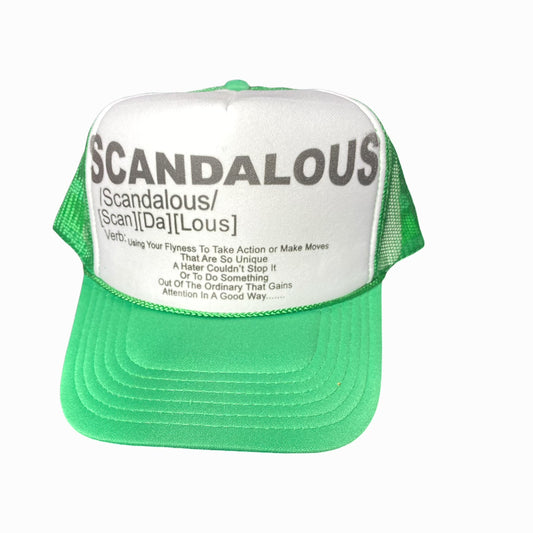 Green & White Scandalous Definition Trucker Hat