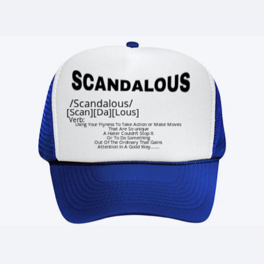 Blue & White Scandalous Definition Trucker Hat